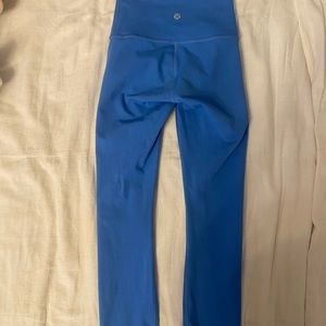 Lululemon high rise Align Leggings 25” length. Color is Blue Nile. Size 0